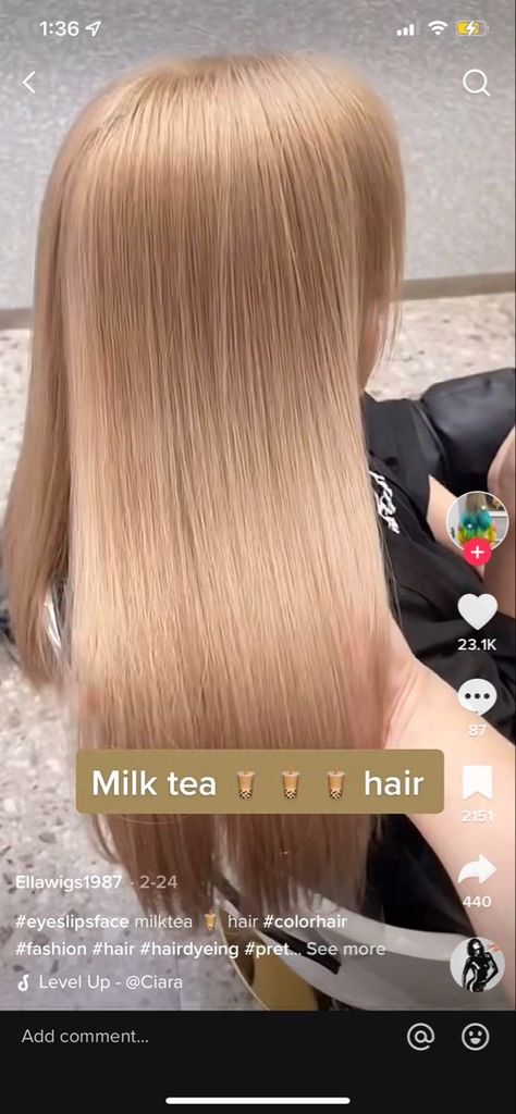 Adele Hair Color, Tea Hair Color, Milk Tea Hair Color, Adele Hair, Blonde Hair Brown Eyes, Cute Hair Colors, Straight Blonde Hair, Hair Tips Video, Hair Stylies