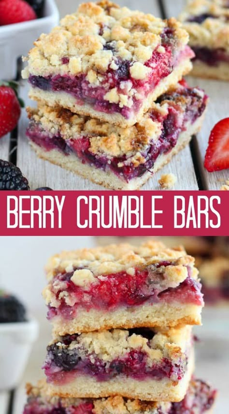 Mixed Berry Crumble, Mixed Berry Dessert, Berry Bars, Berry Crumble Recipe, Berry Crumble Bars, Raspberry Crumble Bars, Celebrating Sweets, Dessert Halloween, Raspberry Crumble