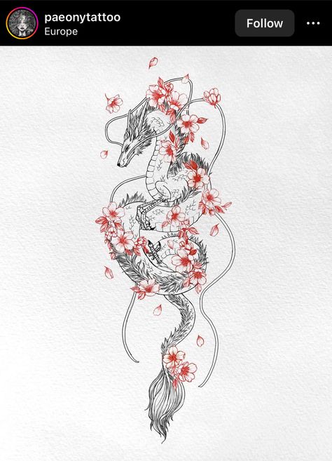 Flower Spine Tattoos, Red Dragon Tattoo, Chinese Dragon Tattoos, Dragon Tattoo For Women, Small Pretty Tattoos, Spine Tattoos For Women, Red Ink Tattoos, Tattoos For Black Skin, Tatuaje A Color