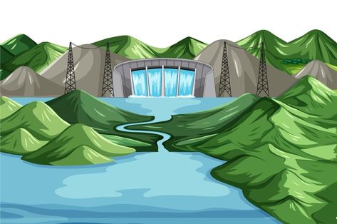 Water Dam Drawing, Dam Drawing, Galaxy Jar, Water Dam, Wallpaper Seamless, My Energy, Background Clipart, Family Cartoon, Fun Easy Crafts