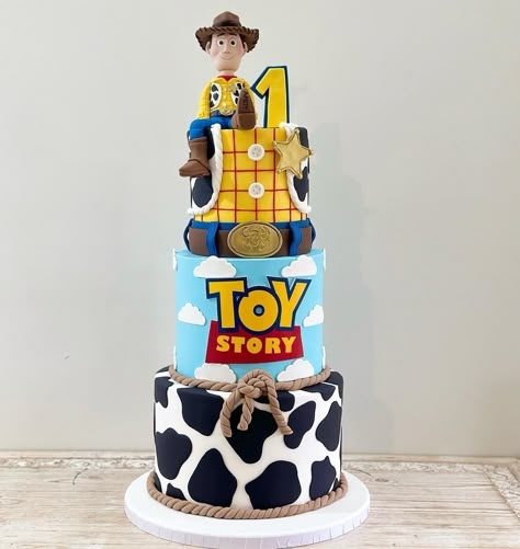 Woody Birthday Cake, Toy Story 2nd Birthday Boys, Toy Story Cake Ideas, Toy Story Birthday Cake, Barnyard Cake, Woody Birthday, Toy Story Party Decorations, 2nd Birthday Boys, Boys 1st Birthday Party Ideas