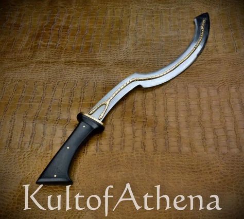 Deepeeka - Full Tang Egyptian Black Khopesh - Kult of Athena % Egyptian Khopesh, High Carbon Steel, Ancient Egypt, Black