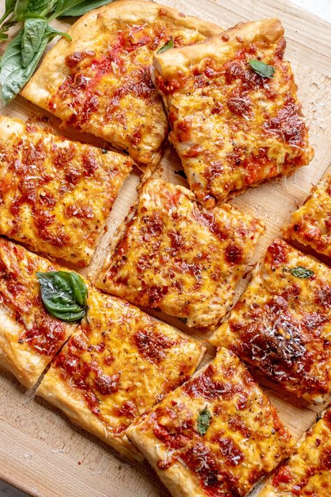 Par Bake Pizza Dough, Easy Sheet Pan Pizza, Crescent Dough Sheet Pizza, Sheet Pan Pizza With Store Bought Dough, Cresent Roll Dough Sheet Pizza, Sheet Pan Pizza, Pizza Life, Oven Pizza, Sweet Pork