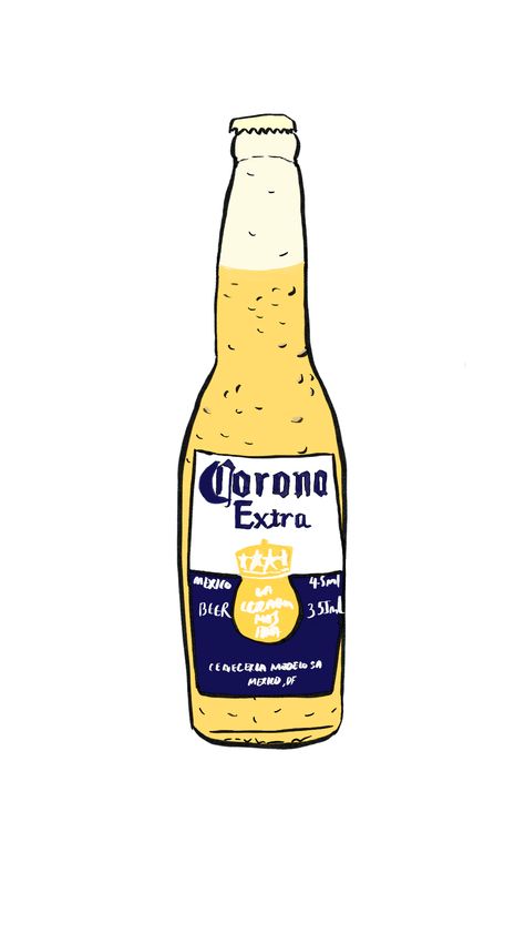 Corona Beer Modelo Beer Tattoo, Modelo Beer Drawing, Beer Sketch Drawings, Beer Bottle Illustration, Procreate Illustrations, Beer Drawing, Beer Cartoon, Modelo Beer, Corona Beer Margarita