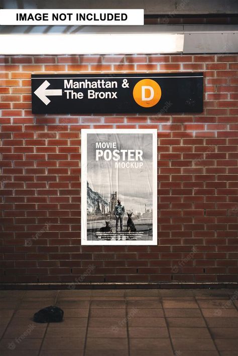 Premium PSD | Movie poster mockup on the subway Subway Poster, Picture Frame Decor, Photo Stands, Film Poster, White Brick, Poster Mockup, Modern Poster, Mockup Psd, Poster Template