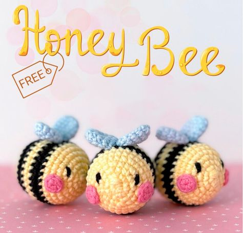 Amigurumi Elephant Pattern, Bee Free, Crochet Patterns Free Beginner, Crochet Bee, Crochet Quilt, Double Crochet Stitch, Crochet Patterns For Beginners, Crochet Toys Patterns, Amigurumi Free