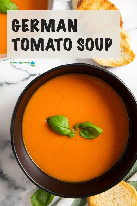 Homade Tomato Soup, German Tomato Soup Recipe, German Tomato Soup, Heinz Tomato Soup, Soup Recipes Uk, Tomato Rice Soup, Easy Tomato Soup Recipe, Tattoo Words, Food Authentic