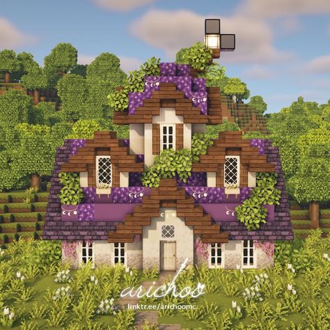 Minecraft House Inspo Cottagecore, Minecraft Small Cottagecore House, Cottagecore Ideas Minecraft, Minecraft Building Cottagecore, Aesthetic Minecraft Cottagecore, Cottagecore Fairy Village Minecraft, Minecraft Building Ideas House Cottage, Fairy House Minecraft Aesthetic, Mincraft Homes Idea