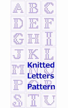 Knit quotes if you want! Simple pattern of alphabet! Knitting Alphabet Chart Free Pattern, Free Alphabet Chart, Knit Squares, Yarn Art Projects, Christmas Knitting Projects, Fair Isle Chart, Knitting Quotes, Graph Crochet, Alphabet Charts