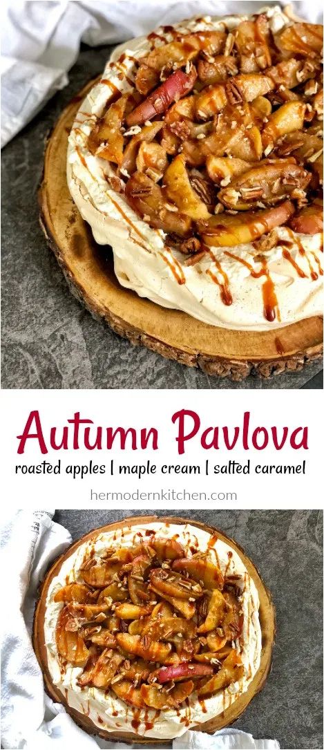 Thanksgiving Pavlova Recipe, Pavlova Thanksgiving, Fall Pavlova Recipe, Thanksgiving Pavlova, Pumpkin Pavlova, Autumn Pavlova, Fall Pavlova, Apple Pavlova, Rolled Pavlova