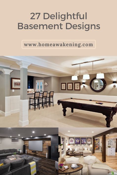 27 delightful basement ideas #basement #finishedbasement #homedesign Room Ideas Basement, Basement Bathrooms, Basement Living Room, Contemporary Basement, Basement Bar Design, Basement Bar Ideas, Dream Basement, Basement Lighting, Bathrooms Ideas