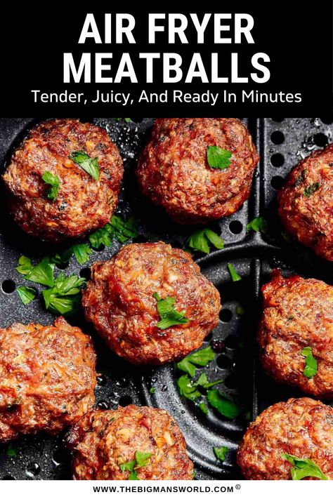 Air Fry Meatballs Recipe, Mini Meatballs Air Fryer, How To Cook Meatballs In Air Fryer, Bbq Meatballs Air Fryer, Beef Meatballs Air Fryer, Italian Meatball Recipes Air Fryer, Easy Air Fryer Meatballs, Homemade Meatballs Air Fryer, Meatball In Air Fryer