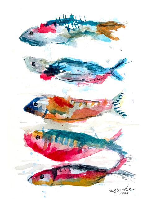 Watercolour Studies - Tunde Szentes Watercolour Studies, Watercolour Bird, Fish Poster, Fish Artwork, Cambridge Uk, Ink And Watercolour, Animal Illustration Art, Watercolor Fish, Marine Art