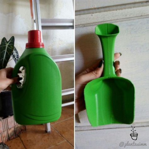 Recycle Bottles, Bleach Bottle, Reuse Plastic Bottles, Plastic Bottle Art, Diy Plastic Bottle, Plastic Recycling, نباتات منزلية, Landscaping Flowers, Diy Bottle Crafts