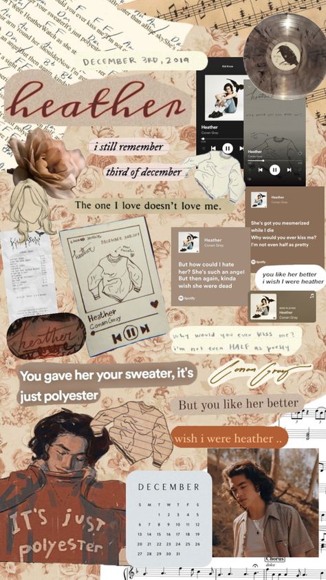 #heather #vintage #aesthetic #conangray #conanslay #brown #beige #music #heatherconangray #3rdofdecember #song #heatherday 💙happy birthday  @shapwinter26 !💙 Heathers Wallpaper, Conan Gray Aesthetic, Christian Backgrounds, Gray Aesthetic, Cute Doodles Drawings, No One Loves Me, Taylor Swift Wallpaper, Conan Gray, Grey Wallpaper