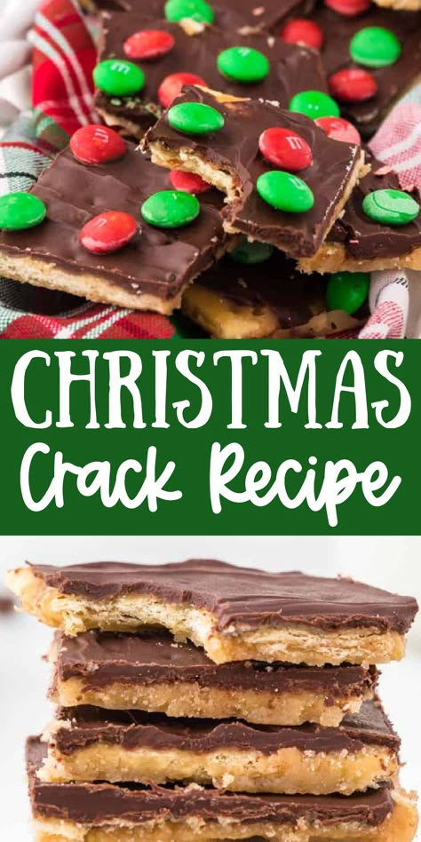 This Christmas Crack also known as Saltine Cracker Toffee Candy is a must make holiday dessert! The perfect salty, sweet, and crunchy toffee bark made with only 7 easy ingredients.