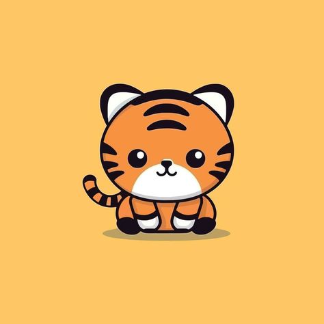 linda kawaii Tigre chibi mascota vector dibujos animados estilo Cute Tigers Drawing, Sleeping Tiger Drawing, Cute Tiger Drawing Cartoon, Tiger Simple Drawing, Tiger Cute Drawing, Drawing A Tiger, Cute Tiger Drawing, Tiger Cartoon Drawing, Chibi Tiger