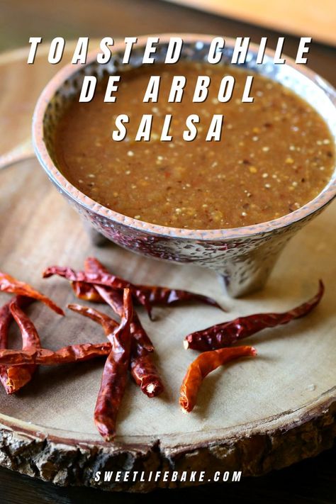 Toasted Chile de Arbol Salsa Latino Food, It Will Be Worth It, Chile Recipes, Homemade Comfort Food, Salsa Recipes, Pizza Sauce Homemade, Spicy Salsa, Condiment Recipes, Mexican Dinner