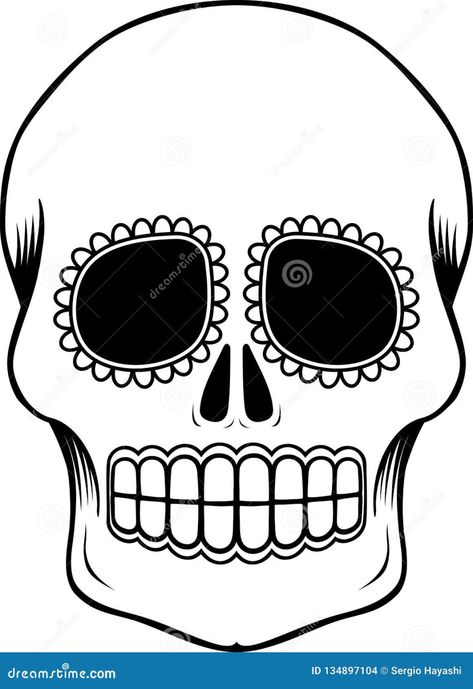 Mexican Sugar Skull Template Stock Vector - Illustration of Sugar Skull Template, Skull Template, Mexican Sugar Skull, Sugar Skull Design, Candy Skulls, Custom Templates, Art Template, Templates Printable Free, Template Ideas