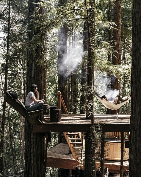 Retreat • Instagram Diy Couples Crafts, Tree Deck, Diy Couple, Couple Crafts, Santa Cruz Mountains, Tree House Designs, Tiny Cabin, Have Inspiration, Cabin Life