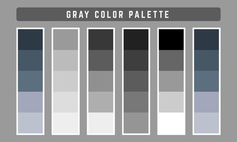 Gray Pallete Color, Gray Colour Palette, Warna Primer, Color Plattes, Color Palette Gray, Grey Paint Palette, Gray Pallet, Gray Color Palette, Flat Color Palette