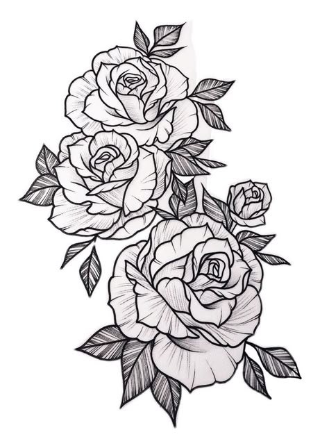 Rose Tattoo Stencil, Background Tattoo, Rose Drawing Tattoo, Rose Tattoo Sleeve, Roses Tattoo, Inspiration Tattoos, Floral Tattoo Sleeve, Finger Tattoo, Shoulder Tattoos For Women