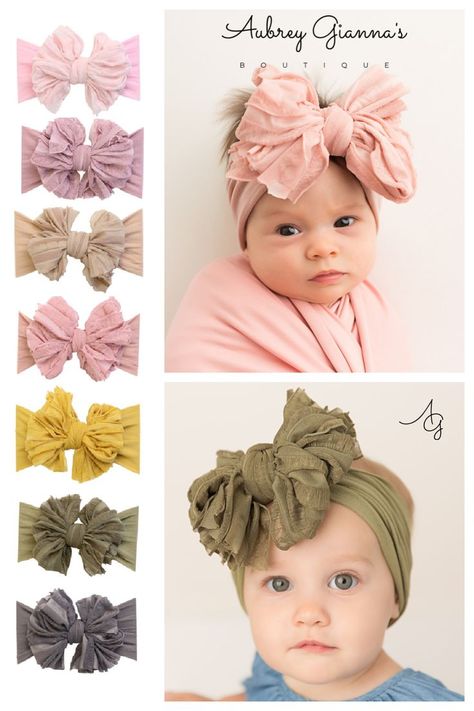 Diy Baby Bows Headbands, Diy Baby Bows, Diy Fashion No Sew, Baby Hair Bands, Monthly Baby Photos, Toddler Hairstyles Girl, Baby Turban, Baby Bow Headband