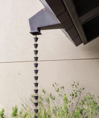 Rain Chains Gutter Downspout Ideas, Gutter Chains, Interior Design Advice, Rain Chain, Rainwater Harvesting, Design Advice, Structural Engineering, Shopping Hacks, Water Features