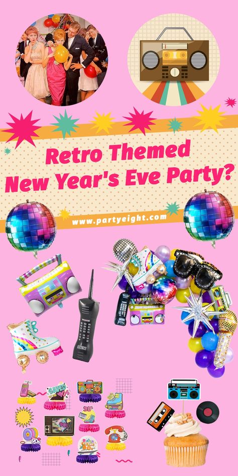 80s New Years Eve Party, 90s Theme Party Decorations, 90s Theme Party, 80's Party, 80s Theme Party, New Year's Eve Celebrations, New Year's Eve Party, Nye Party, 80s Party