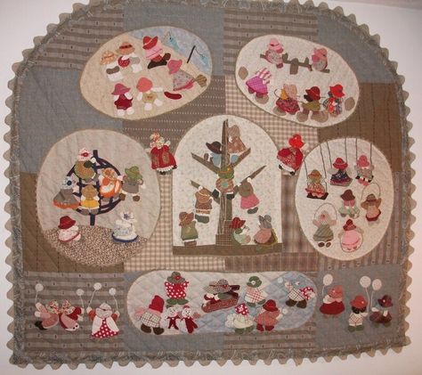 * Les patchworks d' Eliane * ( 5 photos ) - Isa country quilt Country Quilt, Japanese Quilts, Sunbonnet Sue, Country Quilts, Mystery Quilt, Picture Quilts, Album Photos, Patchwork Quilt Patterns, Holly Hobbie