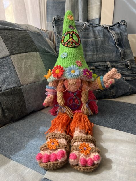 Excited to share the latest addition to my #etsy shop: Hippie Gnome crochet pattern It's groovy and hip. https://etsy.me/3txua53 #crochet #gnome #hippiegnome #flower #yarn #peace #hippie #crochetpattern #doll Hippy Crochet, Groovy Crochet, Crochet Gnomes Pattern Free, Crochet Gnome, Gnome Crochet, Gnome Doll, Gnome Pattern, Hippie Crochet, Doll Crochet Pattern