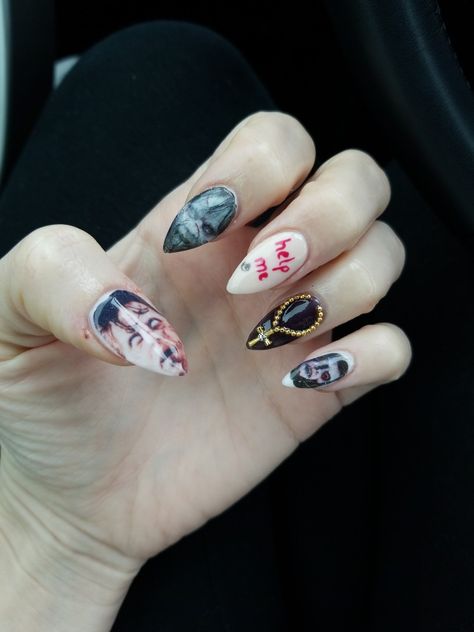 The Exorcist Nails, Exorcist Nails, The Exorcist, Halloween Nail Designs, Halloween Nail, Halloween Nails, Halloween Ideas, Nail Designs, Nails