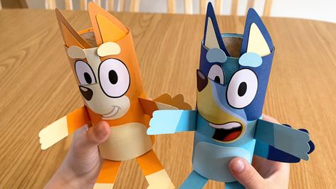 Paper Tube Toy - Craft - Bluey - ABC KIDS Bluey Craft, Thomas Birthday, Abc Kids, Bluey Party, Bluey Bingo, Toilet Paper Crafts, Bluey Birthday, Abc For Kids, Paper Roll Crafts