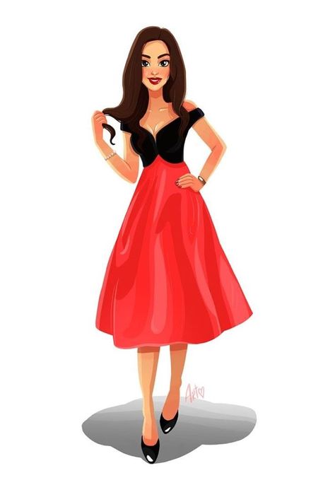 Woman In Dress, Chica Cool, Cartoon Girl Drawing, Illustration Art Girl, Illustration Girl, Girls Illustration, 영감을 주는 캐릭터, Girls Cartoon Art