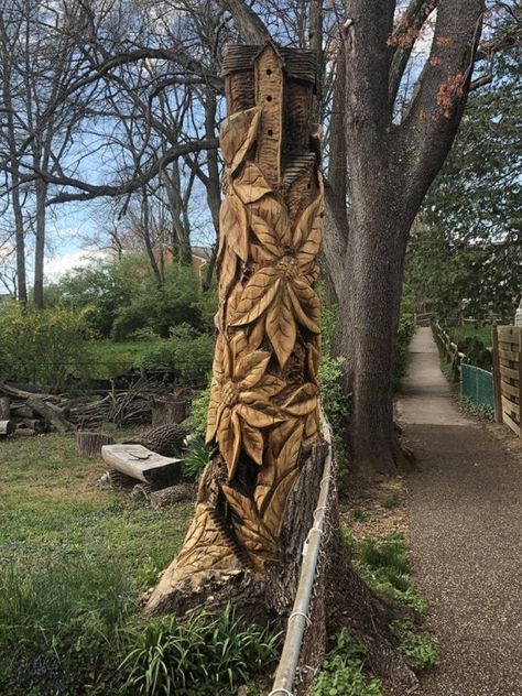 32 Talented Artists Who Made Impressive Work - Ftw Gallery Stump Carving, Carved Tree Stump, Tree Carvings, Chainsaw Sculpture, Wood Bird Feeder, Carved Tree, Pond Landscaping, Plant Hacks, Tree Spirit