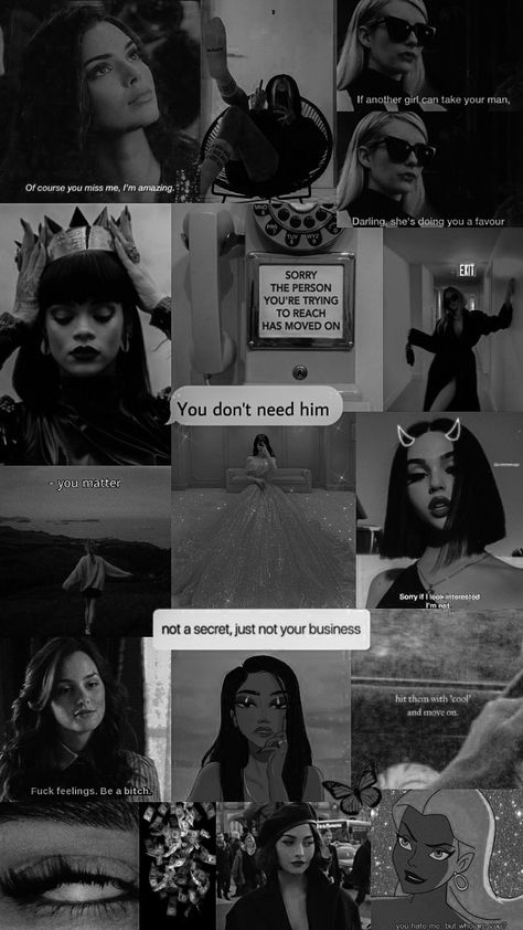 idk why, but i like it. broken. single. rich. bad. bitch. feelings. aesthetic. wallpaper Bad B Vibes Aesthetic, Ego Wallpaper, Badass Wallpaper, Sassy Women, Bad Girl Wallpaper, Motivational Wallpaper, Life Hacks For School, Bad Mood, Black And White Aesthetic