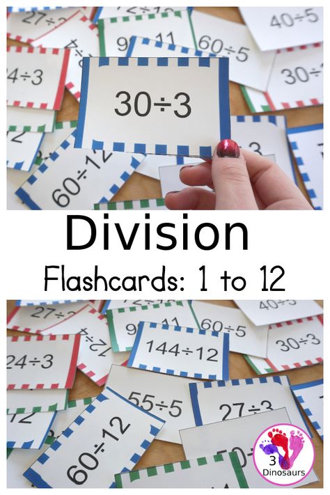 4th Grade Division, Division Flash Cards, Elementary Printables, Math Fact Games, Addition Flashcards, Free Math Printables, Math Flash Cards, Multiplication Flashcards, Success Academy