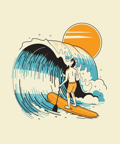 Sector9 & Kookslams Collab — Joshua Ariza Surfer Illustration, Surf Table, Surf Drawing, Surf Artwork, Wave Drawing, Wave Illustration, Vintage Surf, Surfing Waves, Surf Art