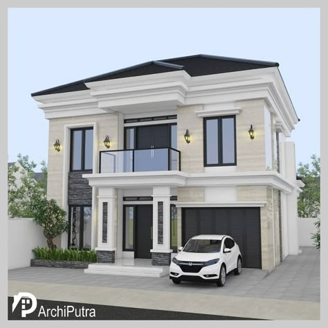 Classic House Exterior, Classic House Design, Two Story House, Building House Plans Designs, Outside Design, Architectural Design House Plans, House Arch Design, Casas Coloniales, Model House Plan