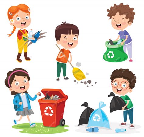 Premium Vector | Little children cleaning and recycling garbage Kids Clipart Free, Toddler Sensory Bins, Recycling For Kids, Recycling Activities, Penanda Buku, Art Activities For Toddlers, School Murals, Classroom Art Projects, Flashcards For Kids