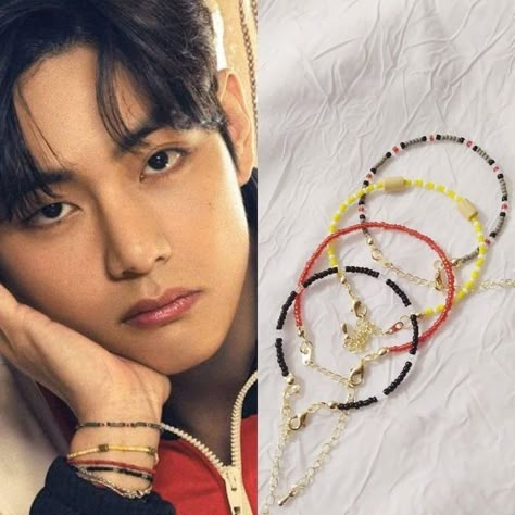 Beaded Bracelet With Words, Kpop Idols Beaded Bracelets, Kpop Inspired Beaded Jewelry, Kim Taehyung Bracelet, Bts Beaded Bracelet, Taehyung Jewelry, Taehyung Bracelet, Kpop Idol Bracelet, Beads Kpop