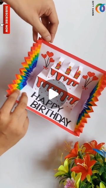 Susheel's Artwork on Instagram: "Happy Birthday greeting card 💝 #happybirthday #birthdaygift #instareels #viralreels #papercraft #birthdaycard #birthdaywishes #diycards #birthdaygreetings" Folded Greeting Cards, How To Make A Birthday Card Diy Simple, Creative Homemade Birthday Cards, Happy Birthday Card Making, Diy Birthday Cards Kids, Pop Out Cards Diy Birthday, Homemade Birthday Cards Ideas, Birthday Cards Videos, Happy Birthday Cards Diy Easy