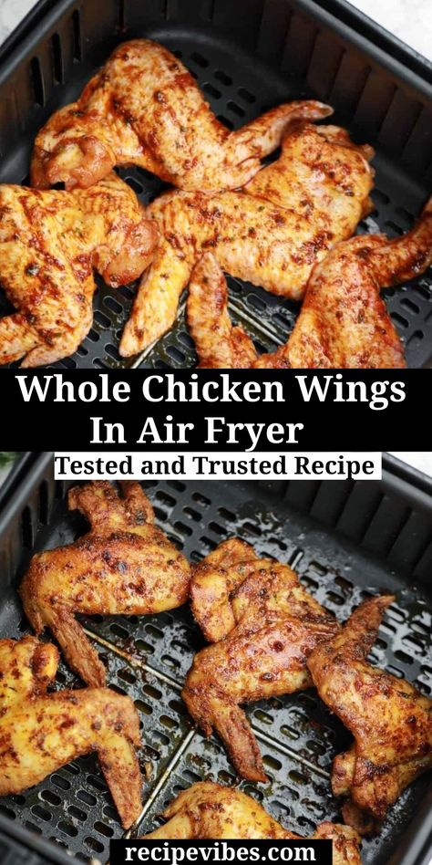 Air Fryer Recipes Chicken Wings, Air Fry Chicken Wings, Air Fryer Wings, Cooking Chicken Wings, Crispy Chicken Wings, Air Fryer Chicken Wings, Air Fryer Oven Recipes, Air Fry Recipes, Fried Chicken Wings