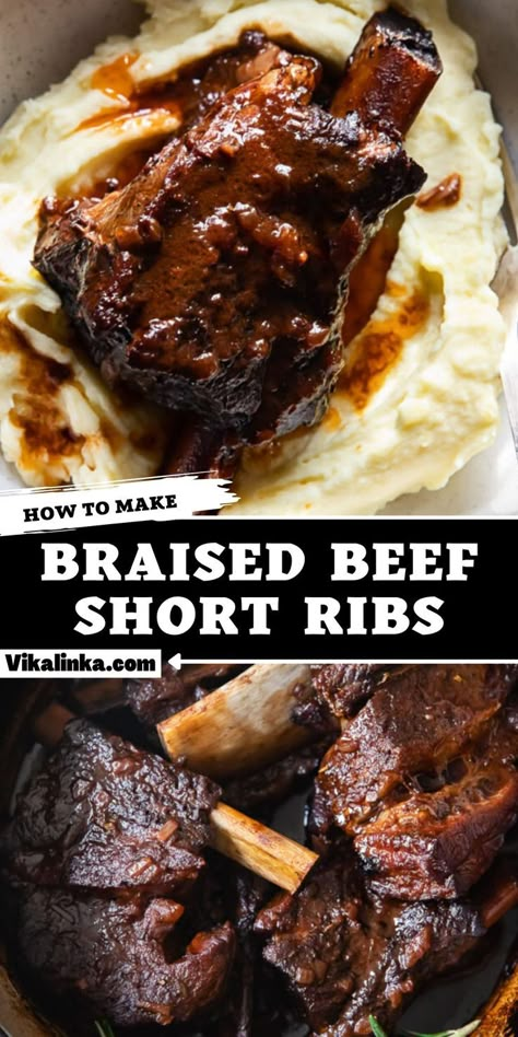 Short Ribs Dutch Oven, Cooking Short Ribs, Braised Short Ribs Recipe, Braised Beef Short Ribs, Short Ribs Slow Cooker, Beef Short Rib Recipes, Short Ribs Recipe, Braised Short Ribs, Beef Short Ribs