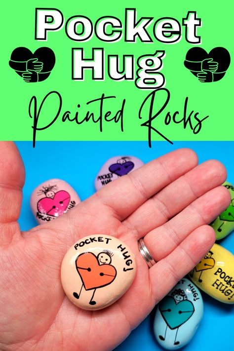 Sublimacion Ideas, Diy Rock Art, Happy Stones, Stone Art Painting, Painted Rocks Kids, Pocket Hug, Painted Rocks Craft, Painted Rocks Diy, Rock Painting Ideas Easy