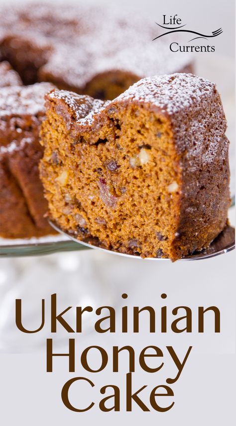 This Ukrainian Honey Cake (Medivnyk) tastes like Christmas, with the dark buckwheat honey that’s reminiscent of molasses or gingerbread, the hint of orange zest, and the Christmas spices of cinnamon and nutmeg, this cake is a celebration of winter. Ukrainian Desserts, Buckwheat Honey, Honey Cake Recipe, Angel Food Cake Pan, Easter Recipe, Ukrainian Easter, Ukrainian Recipes, Christmas Spices, Honey Cake