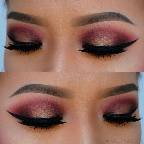 Dusky Pink Eye Makeup, Pink And Brown Smokey Eye, Burgundy Eye Shadow, Natural Plum Eye Makeup, Burgundy 15 Makeup, Mauve And Brown Outfit, Eye Makeup With Hot Pink Dress, Smokey Rose Eye Makeup, Eye Makeup To Go With Pink Dress