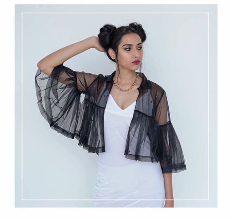 Net Shrug, Shrug Outfit, Black And White Photo Wall, Follow On Instagram, Indian Designer Outfits, Party Wear Dresses, Party Wear, Casual Wear, Ballet Skirt