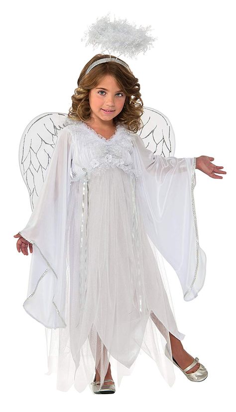 Winter Fairy Costume, White Angel Costume, Kids Angel Costume, Girls Angel Costume, Angel Dress Up, Angel Costumes, Angel Outfits, Angel Halloween, Christmas Fancy Dress