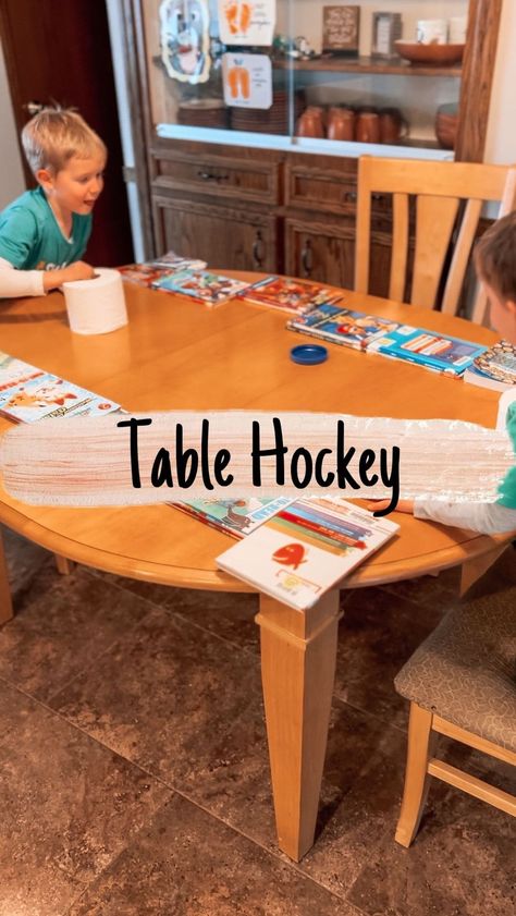 Brittany | Kids/Toddler/Baby Activities | We are absolutely loving this DIY air hockey game (idea found from @doktorbianneden ). My 6 year old constantly asks to play and it’s… | Instagram Baby Activities, Toilet Paper Rolls, Kids' Games, Hockey Game, Air Hockey, Hockey Games, Games For Toddlers, Fun Family Activities, Diy Games